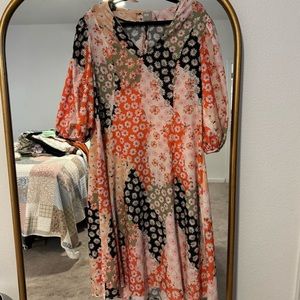 ASOS Maxi Dress with Puff Sleeve in Mixed Daisy Print